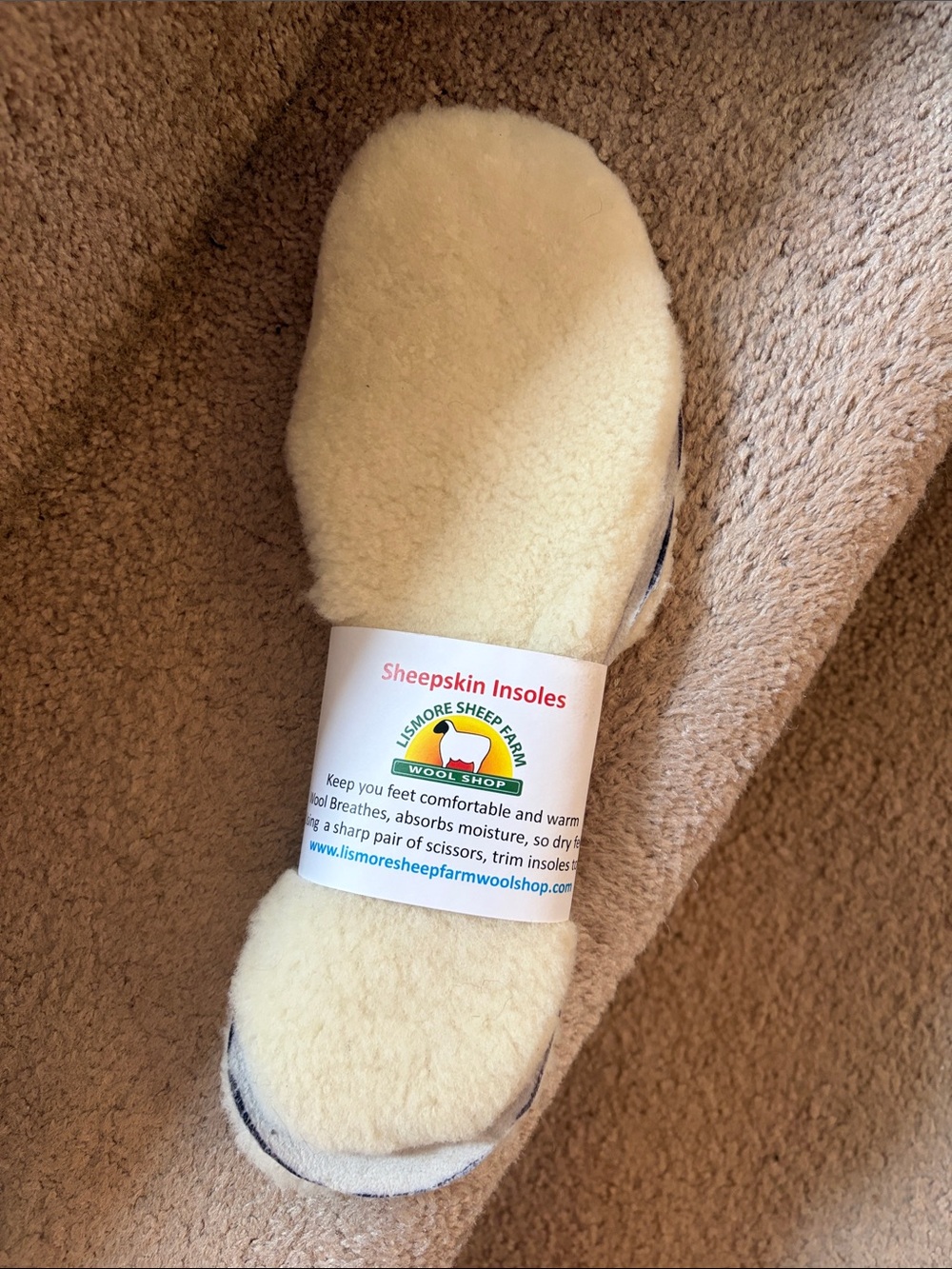 Lismore Sheepskin Insoles - Cream Sheepskin Comfort Insoles for Men